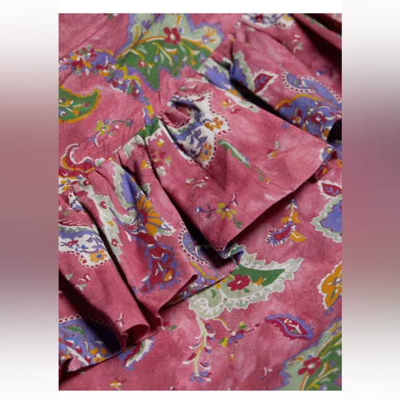 CAROLINE CONSTAS Margo Floral Ruffled Maxi Dress Pink Enchanted Paisley - Picture 13 of 13